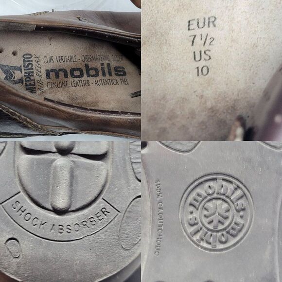 Mephisto Mobils Leather Air-Relax Lace Up Shoes 10 Brown Distressed Sneaker - Picture 3 of 10